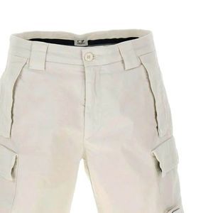 Beige/Cream Cotton Stretch Sateen Cargo Shorts - Jeanagers